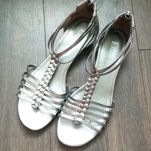 Enzo Angiolini strappy silver sandal